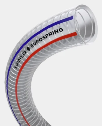 EUROSPRING es una manguera de PVC transparente atóxica con alambre de acero marca Euroflex.